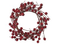 Věnec s bobulemi z drátu a plastu 9 cm