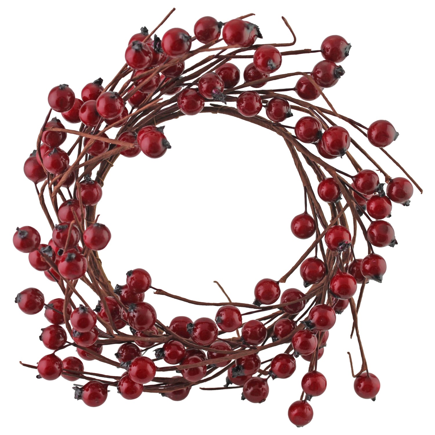 Věnec s bobulemi z drátu a plastu 9 cm