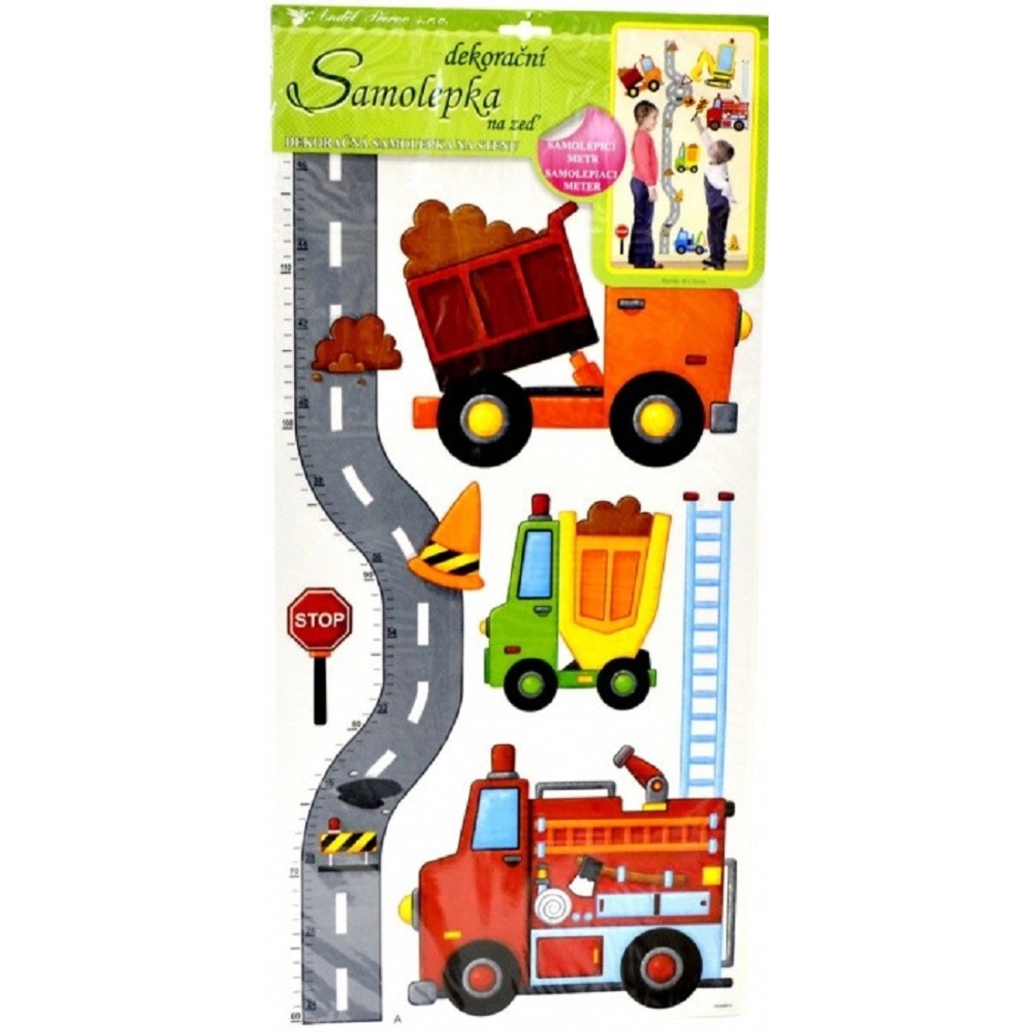 Anděl Přerov Samolepky na zeď dětský metr silnice s auty 120 x 32 cm