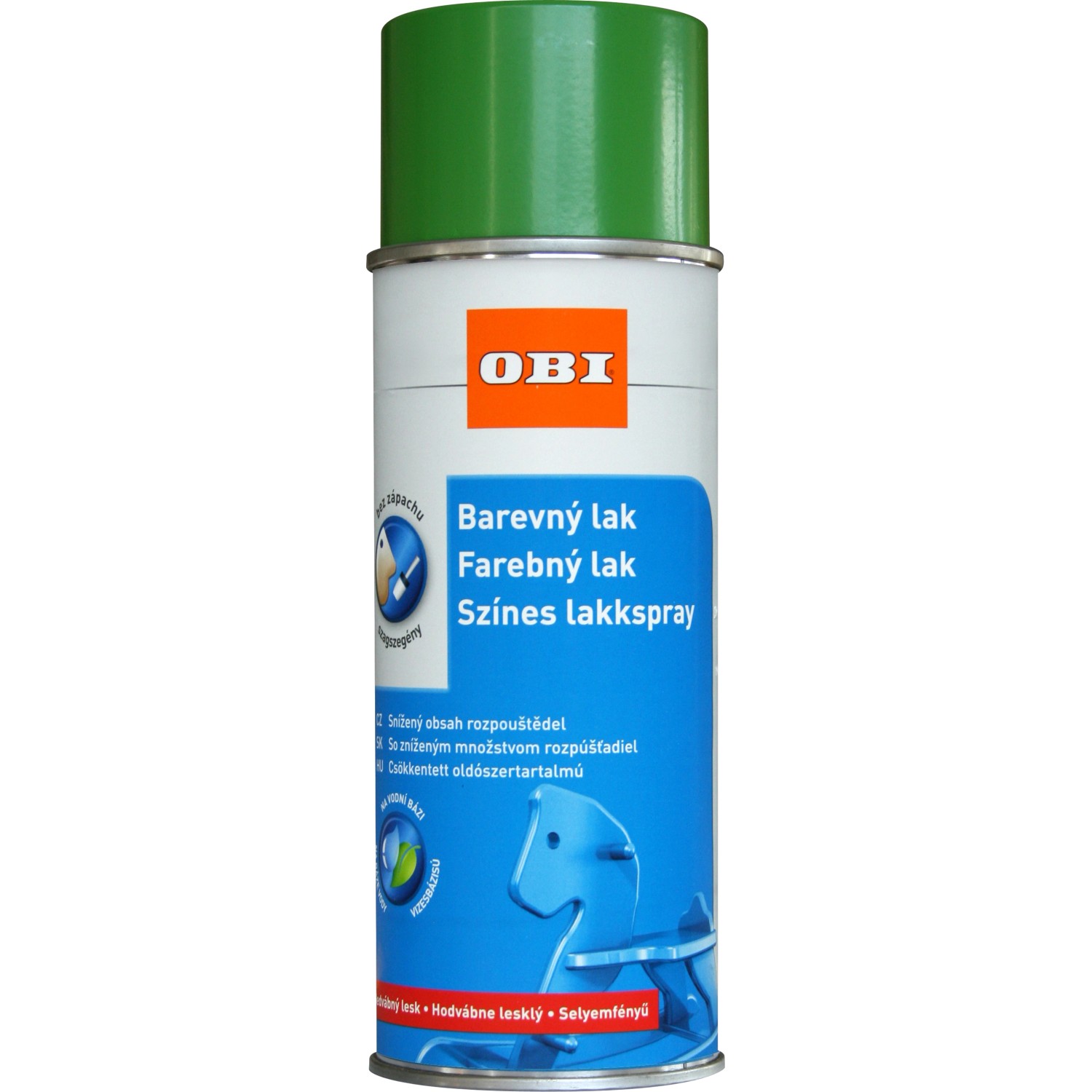 OBI Lak ve spreji hedvábně lesklý RAL 6018 zelenožlutá 400 ml