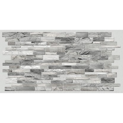 Dekorativní nástěnný panel se vzhledem kamene, šedý. Ideální pro design stěn.