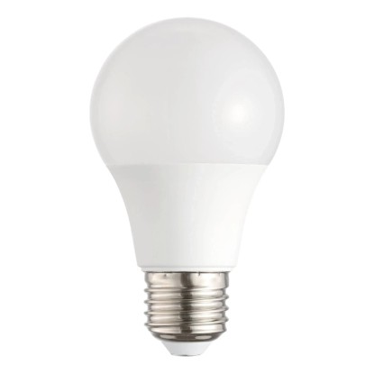 Bílá LED žárovka t.b.t. E27 se standardní paticí pro vnitřní použití.