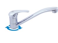 Slezák RAV Vodovod. baterie dřez. SÁZAVA, otoč. ústí 225 mm, flexi had.3/8 palce