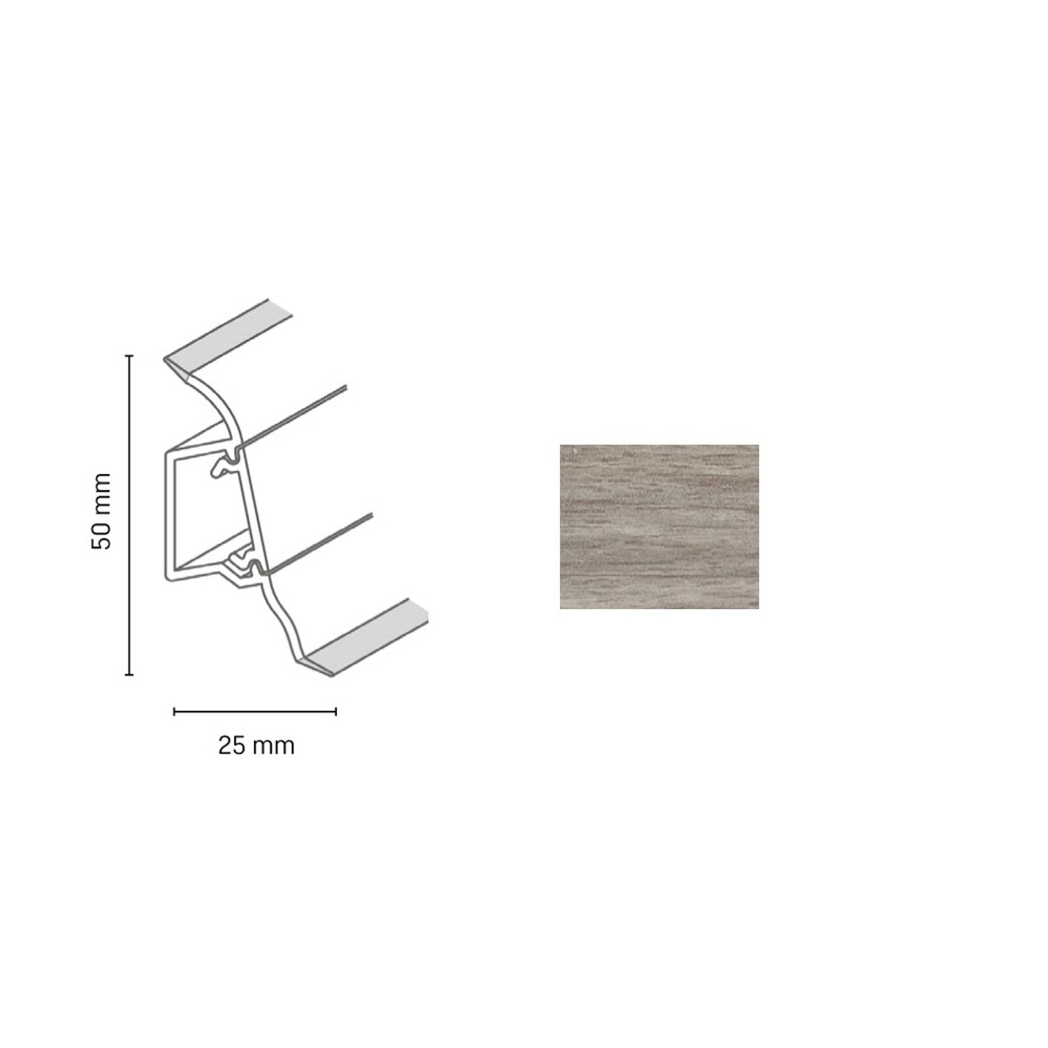 Döllken Profiles Lišta SLK 50 2156 ořech 50 x 25 x 2500 mm