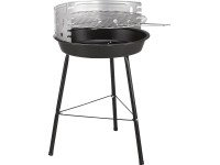 Gril na dřevěné uhlí kotlový černo-stříbrný 56 cm x pr. 36,5 cm