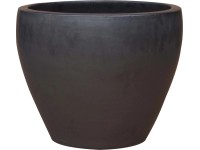 Kónický květináč glazovaný terakota, antracitový, pr. 18 x 18 cm