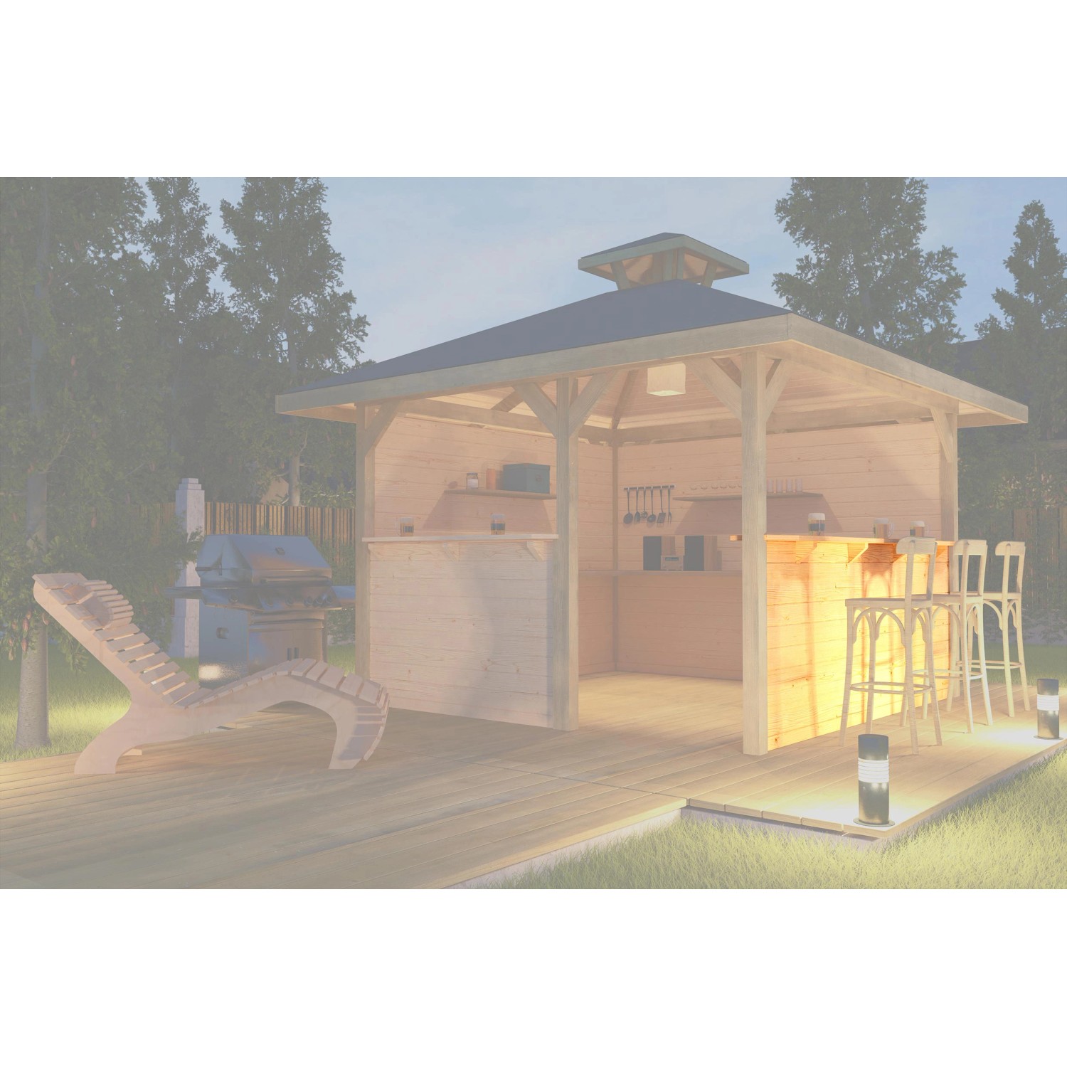 Weka Velká stěna s odkládacím pultem (barem) pro altány 651 vel. 2