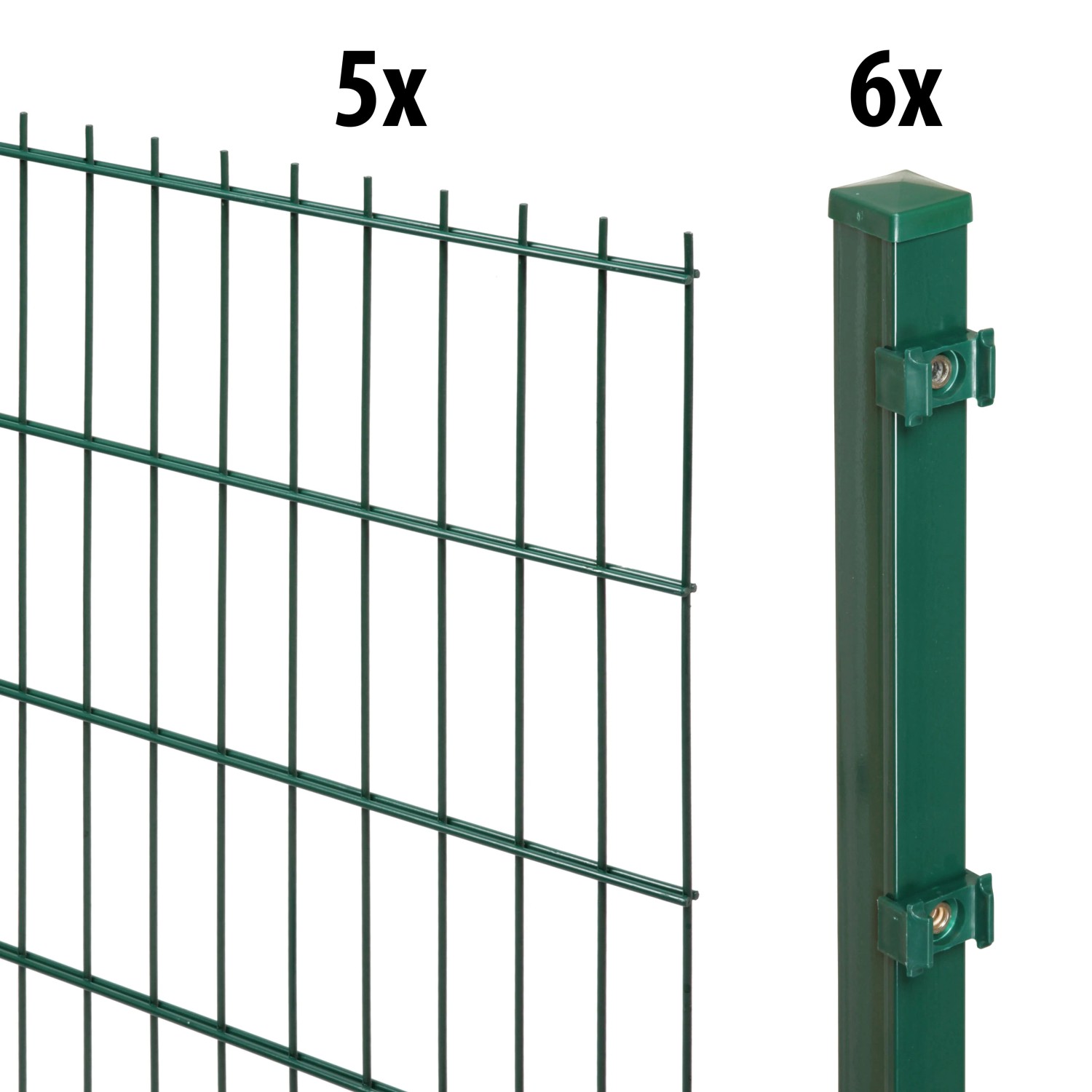Floraworld Kompletní plotový set 2prut. sl.4×4 zabet., zelená, 183 cm, 10 m