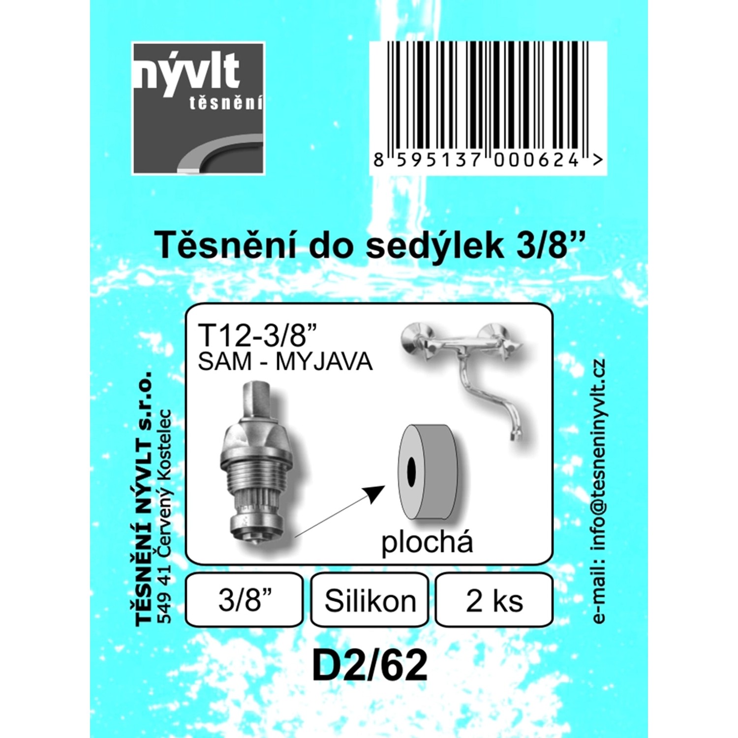 Těsnění k vřetenu těla vršku 3/8 silikon, 2ks