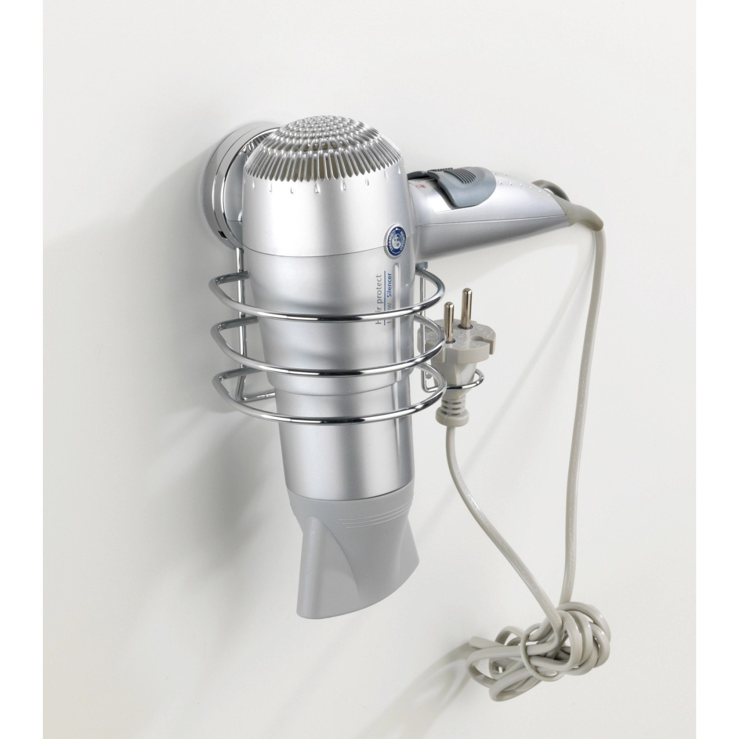 Wenko Držák na vysoušeč vlasů Static Loc Plus ocelový 14 cm x 13 cm x 11 cm chro