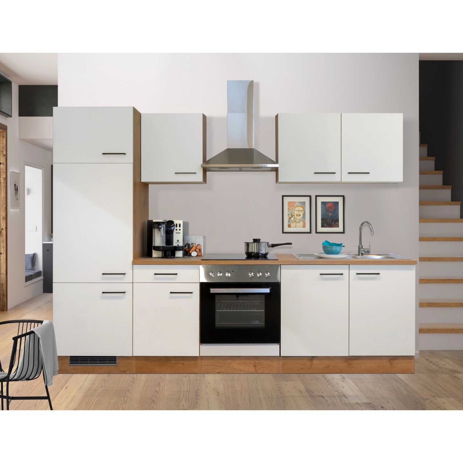 Flex-Well Kuchyně Vintea 270 cm/typ 1 - lednice/trouba/varná deska/digestoř