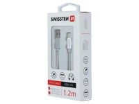 SWISSTEN TEXTILE Datový kabel, USB-A / USB-C, 1,2 m, stříbrný