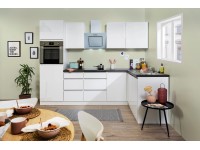 Respekta Kuchyně Lorena L le.bílá/žula 280 cm-trouba/skl.d./dig./myčka/lednice