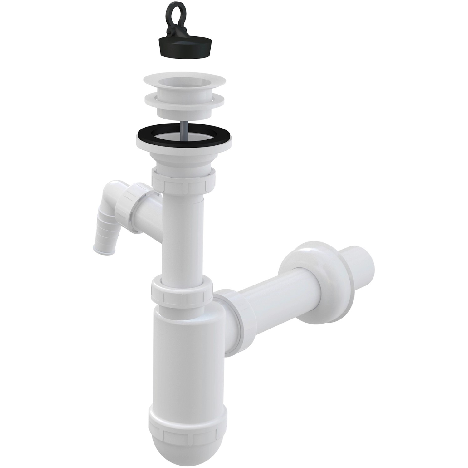 Alcadrain Sifon umyvadlový s přípojkou a plastovou mřížkou