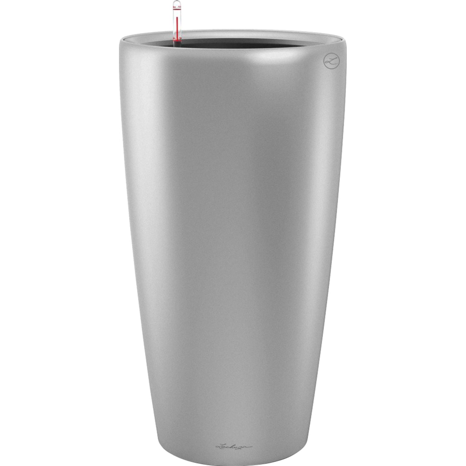 Lechuza Samozavlažovací květináč Rondo 40 stříbrná metalická pr. 40 x 75 cm