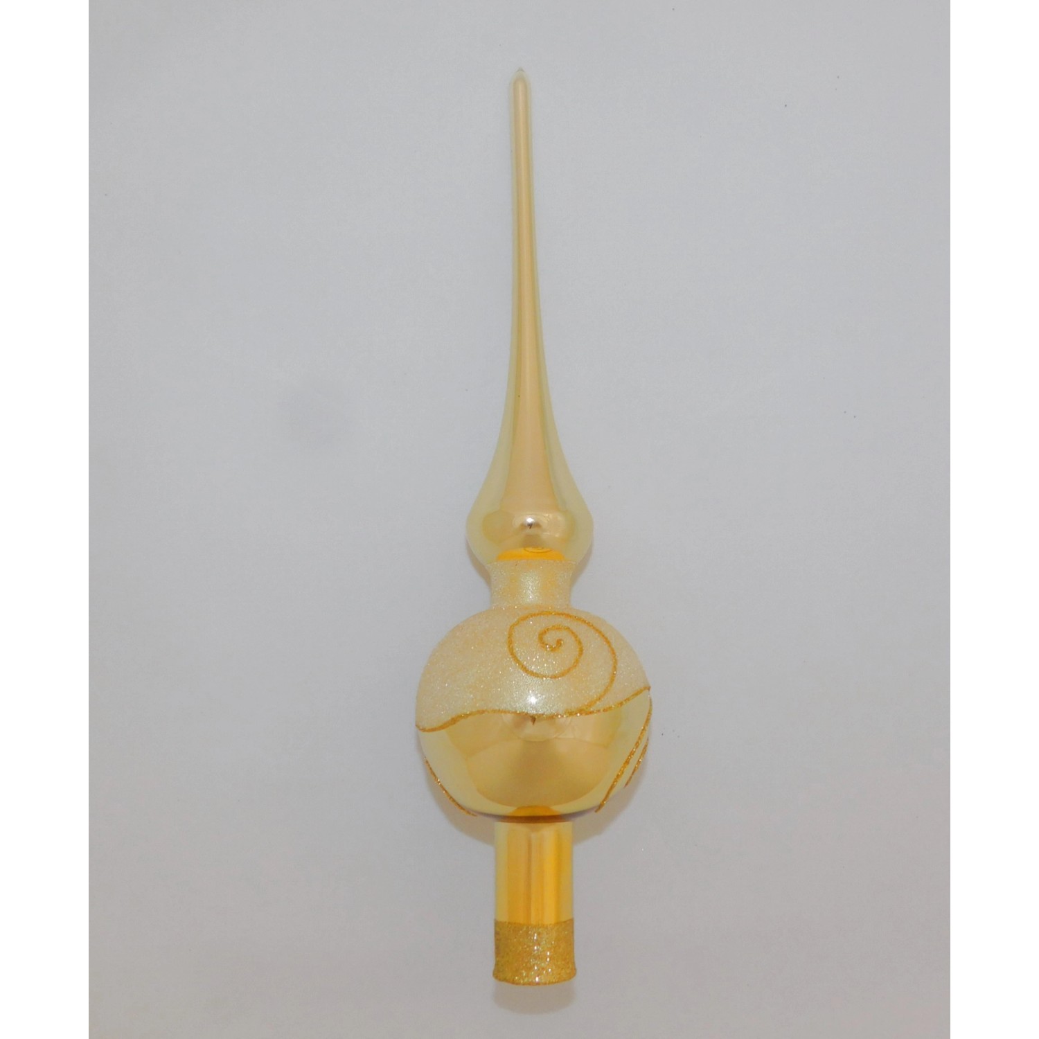 ONREX Vánoční ozdoba skleněná špice zlatá šnek 28 cm