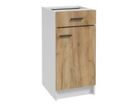 Deftrans Spodní kuchyňská skříňka Gold 1D1Z, zlatý dub/bílá, 40 x 82,5 x 46 cm