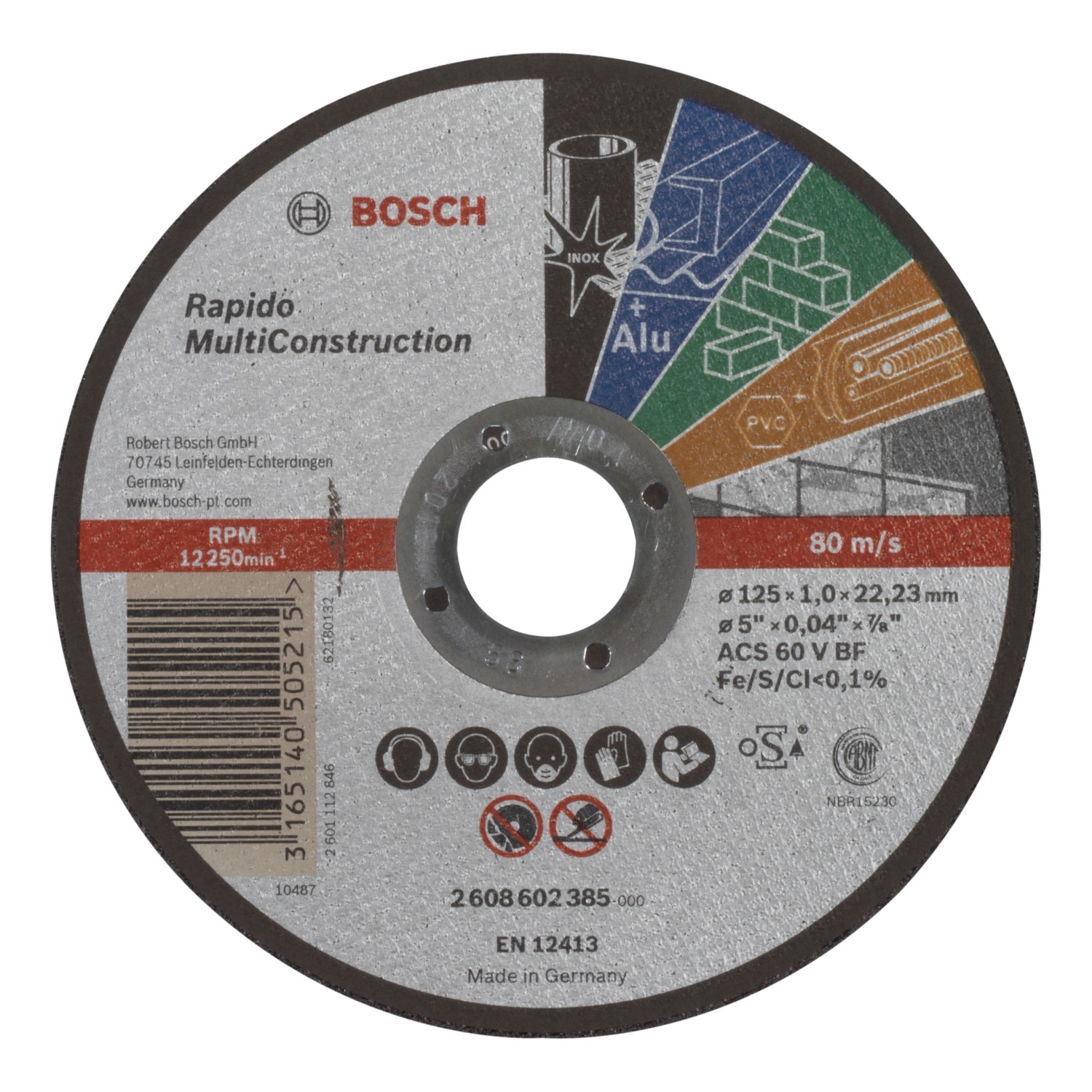 Kotouč řezný Bosch Rapido Multi Construction 125×1 mm