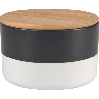 Keramická dóza s víkem Minimalist Zen průměr 12,2 cm černobílá