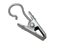 Gardinia Háček s klipsem kov, stříbrný matný, 10 ks