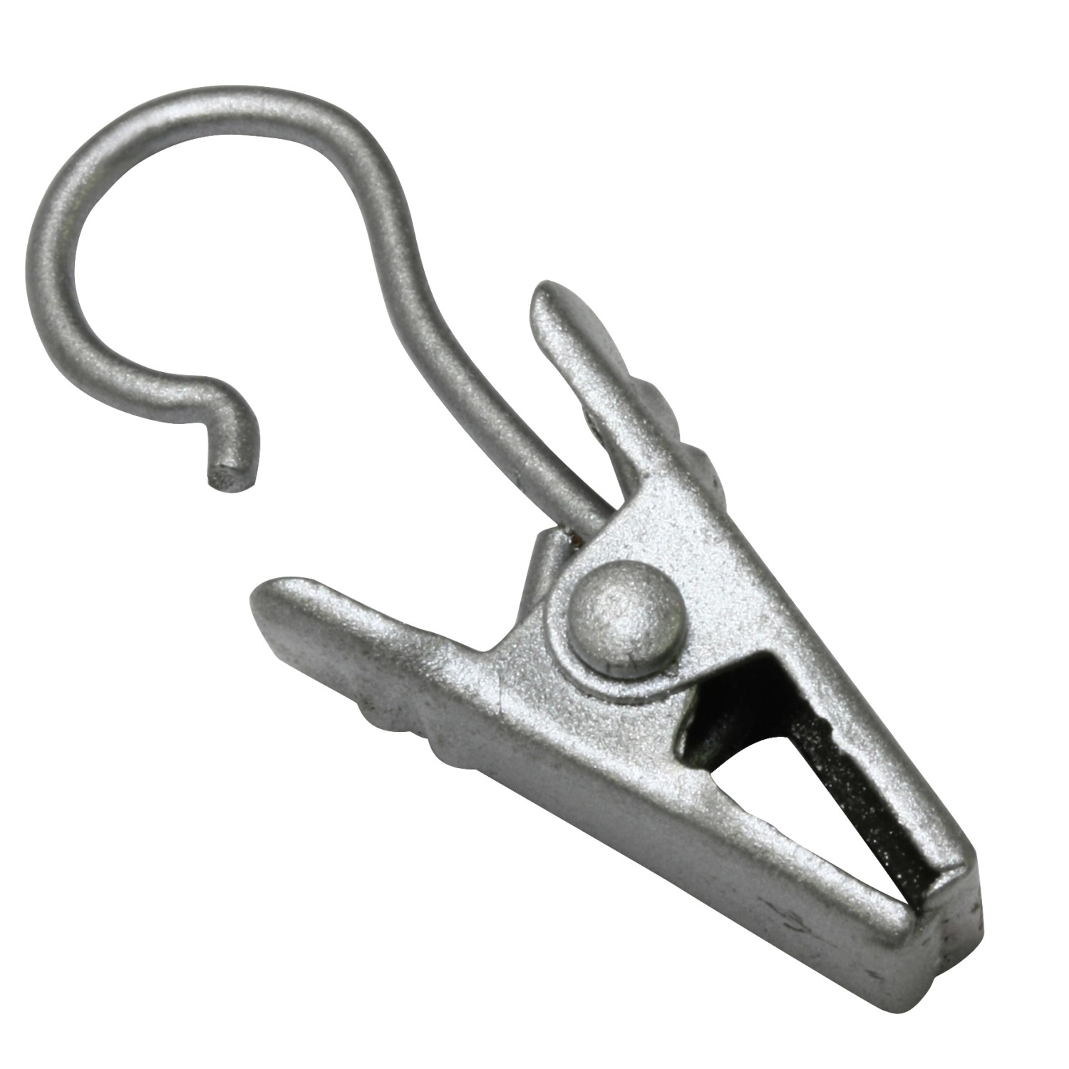 Gardinia Háček s klipsem kov, stříbrný matný, 10 ks