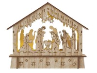 Anděl Přerov LED betlém 6 x LED teplá bílá, IP20, dřevěný, 18,5 x 15 x 5 cm, 1ks