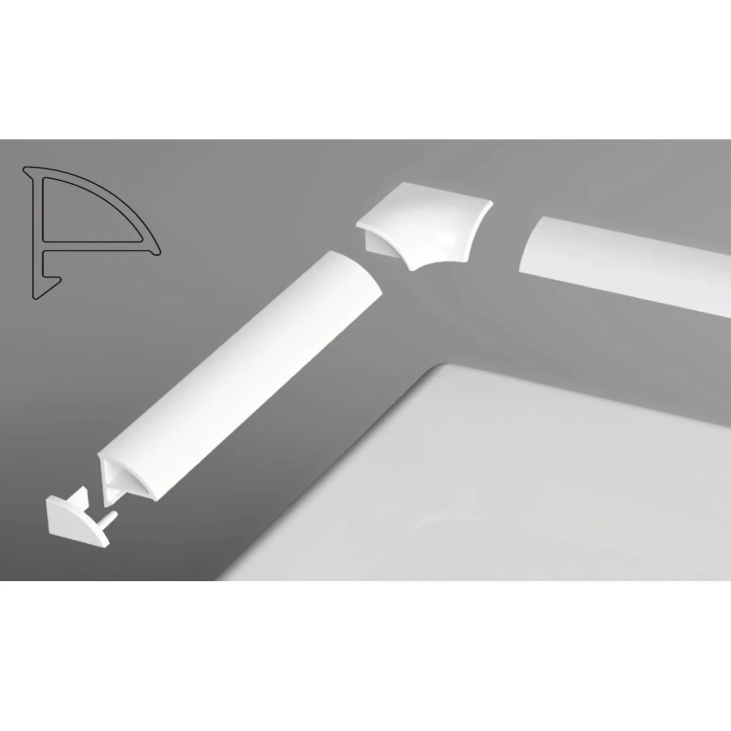 RAVAK 10° Sada pro krycí lištu 6 bílá B440000001