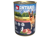Ontario Konzerva Adult s hovězím paté a bylinkami 400 g