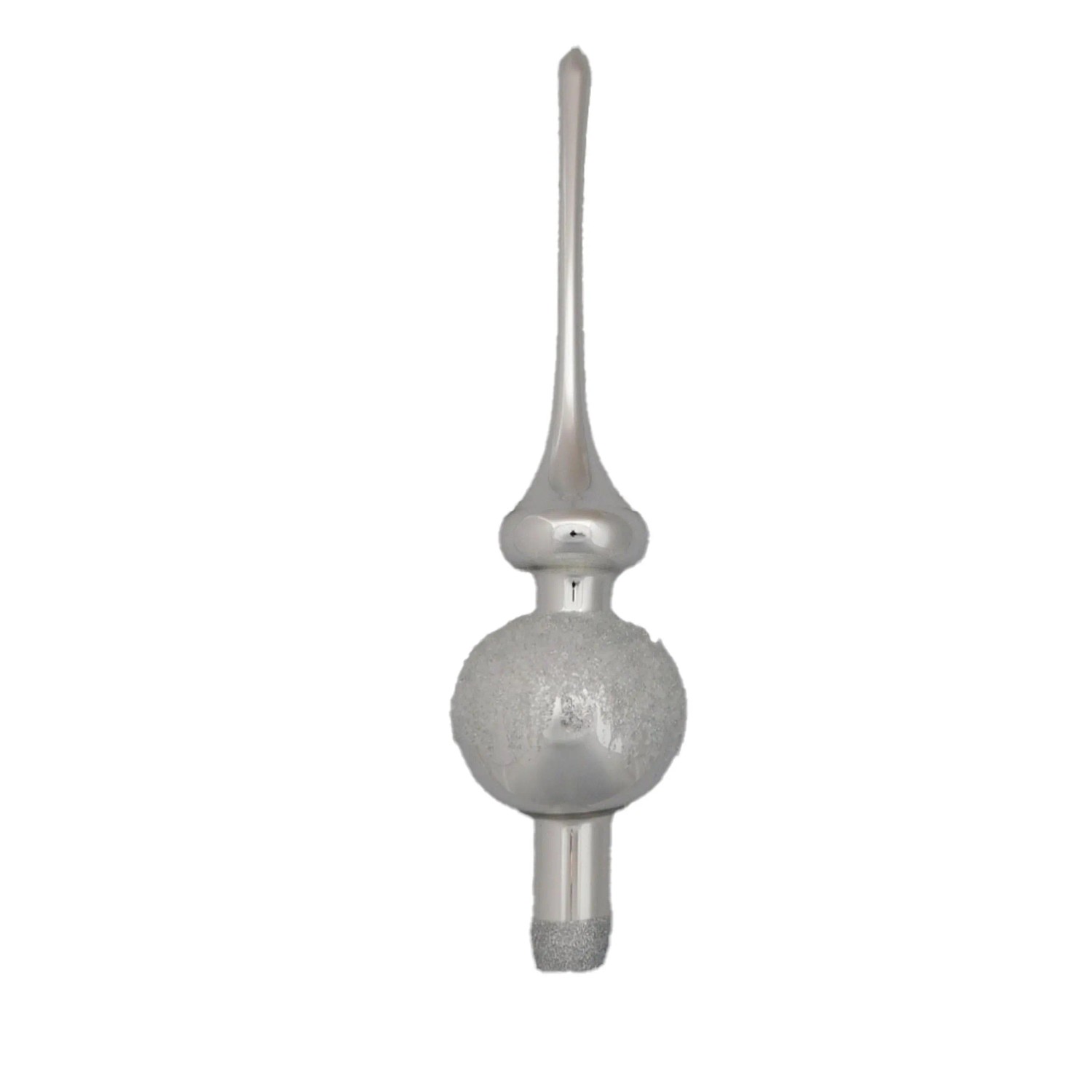 ORNEX Špice skleněná stříbrná kuličky 280 mm