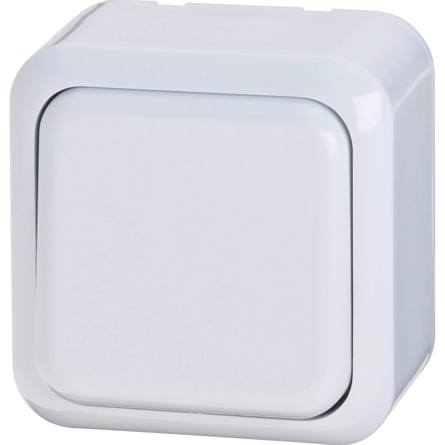 Tlačítkový spínač na omítku, bílý