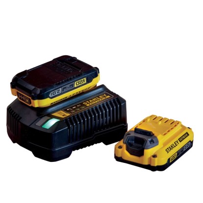 STANLEY FATMAX V20 Startovací sada SFMCB12D2-QW 2 x aku 18V 2,0 Ah + nabíječka