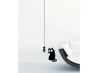 Crearreda Samolepicí dekorace, kočka s rybou, 2 archy, 15 x 31 cm Crearreda Samolepicí dekorace, kočka s rybou, 2 archy, 15 x 31 cm
