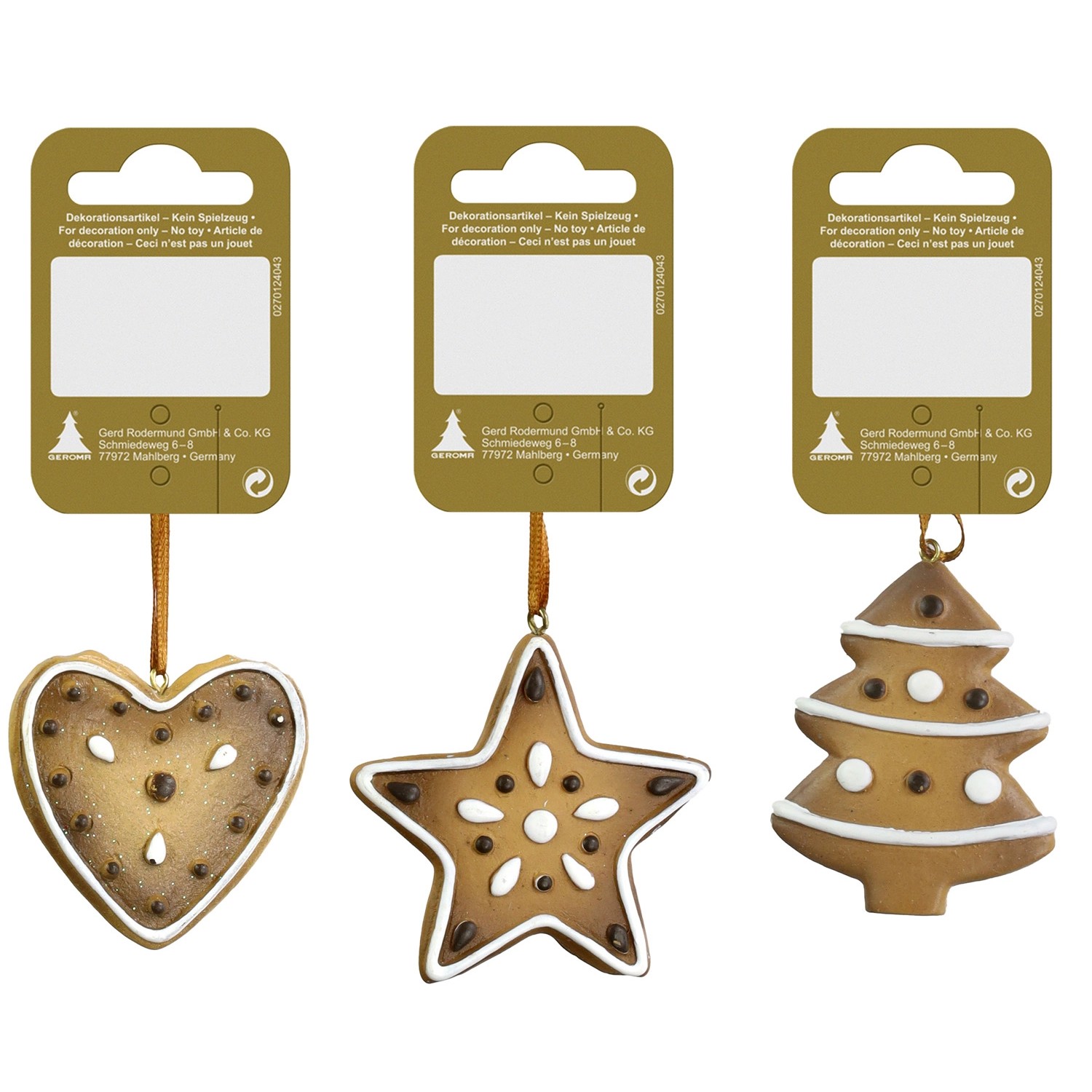 Závěsná ozdoba perníček polyresin, 6 cm, různé druhy