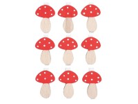 Anděl Přerov Dřevěné hříbky na kolíčku - kulaté, 9 ks, 4,5 cm Anděl Přerov Dřevěné hříbky na kolíčku - kulaté, 9 ks, 4,5 cm