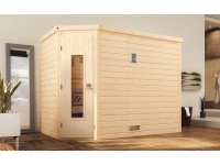Weka Dřevěná sauna Turku 3 dř.dv., přírodní, 248 x 198 x 205 cm + Kompakt 9 kW Weka Dřevěná sauna Turku 3 dř.dv., přírodní, 248 x 198 x 205 cm + Kompakt 9 kW