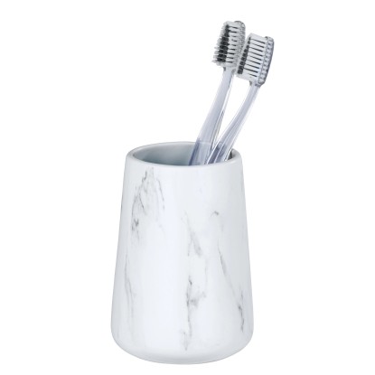 Wenko Kelímek na zubní kartáčky Adrada keramický 8,5 cm x 12 cm x 8,5 cm bílý