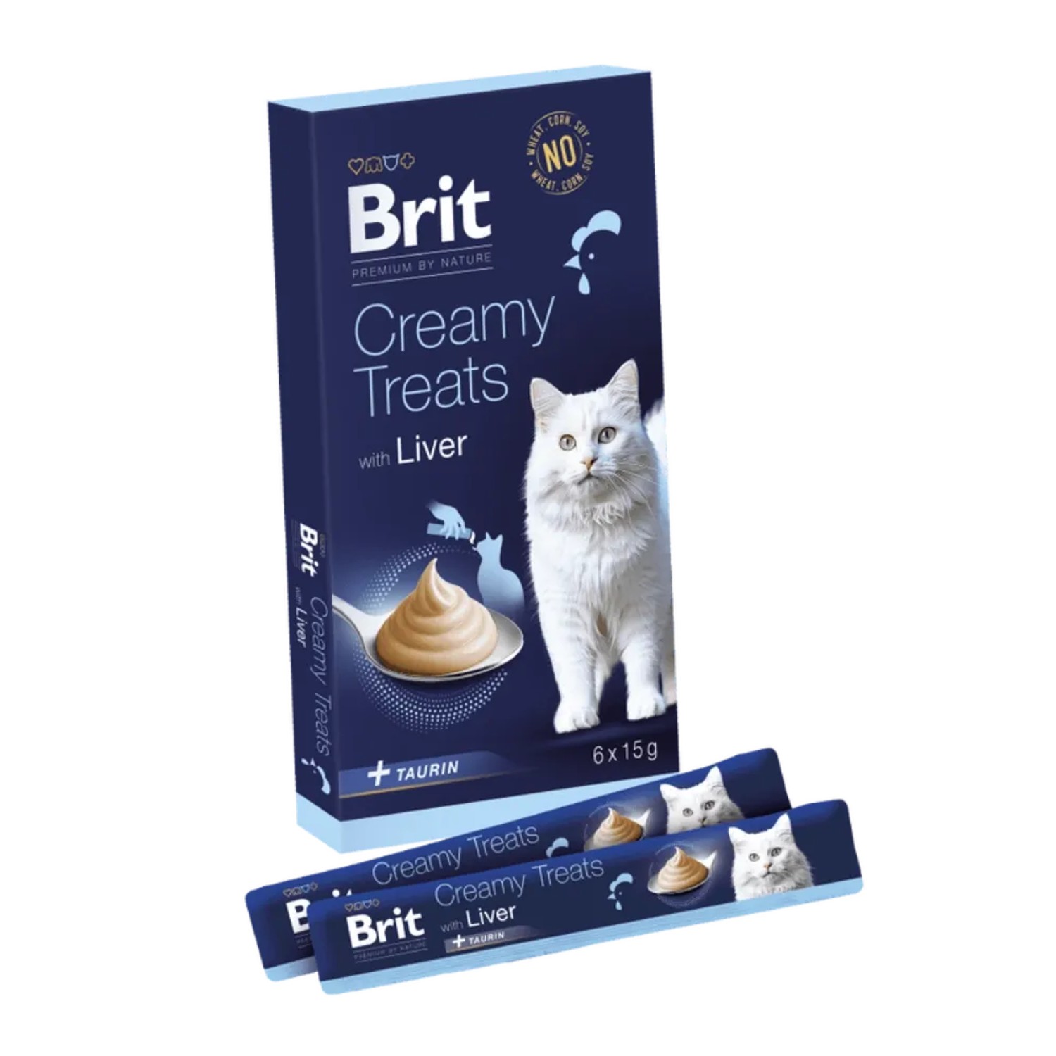 Brit Pamlsky pro kočky Premium by Nature Cat Creamy Treats with Liver, 6x 15 g