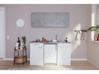 Respekta Kuchyně Malia beton/bílá 150 cm - nerezová varná deska/lednice Respekta Kuchyně Malia beton/bílá 150 cm - nerezová varná deska/lednice