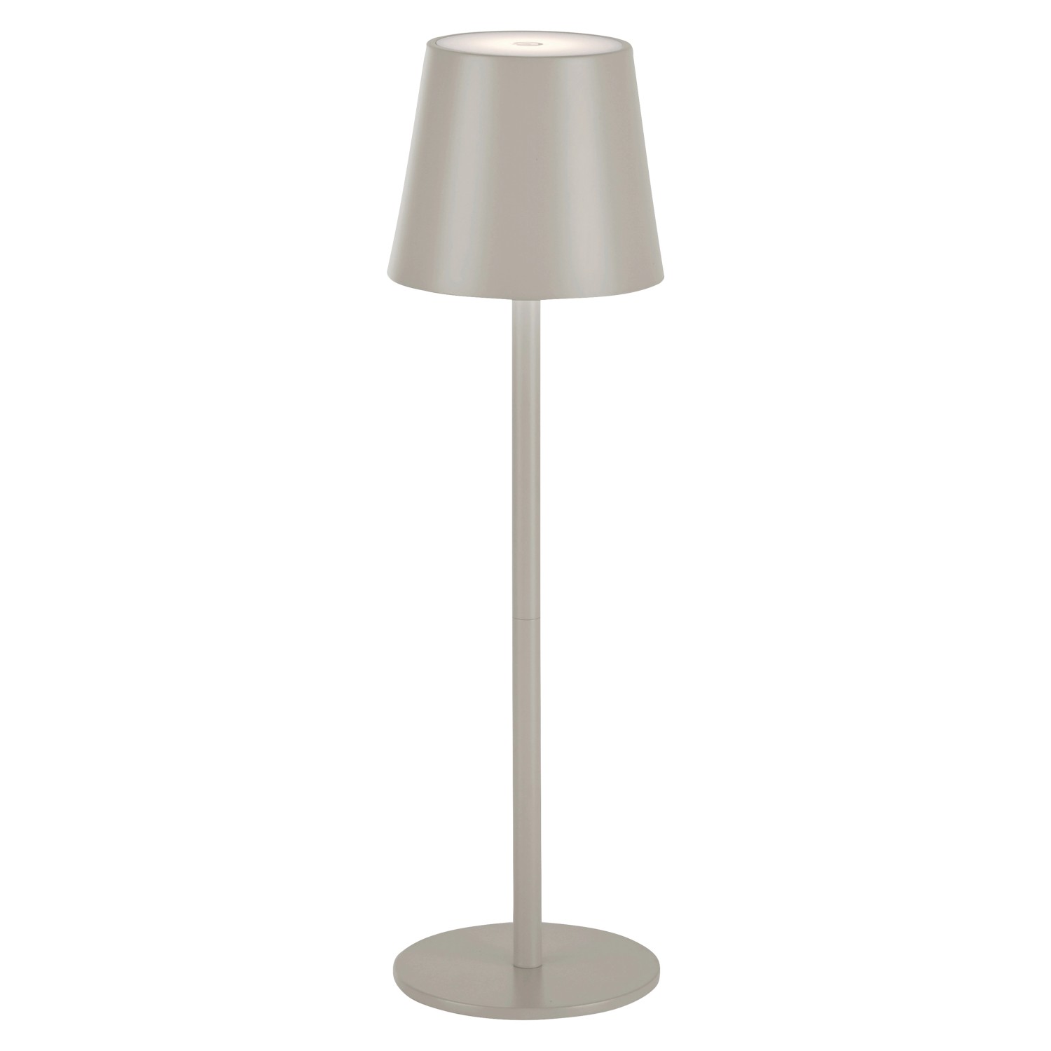 Just Light. Nabíjecí stolní LED lampa Euria IP54 greige pr. 11 x 37 cm