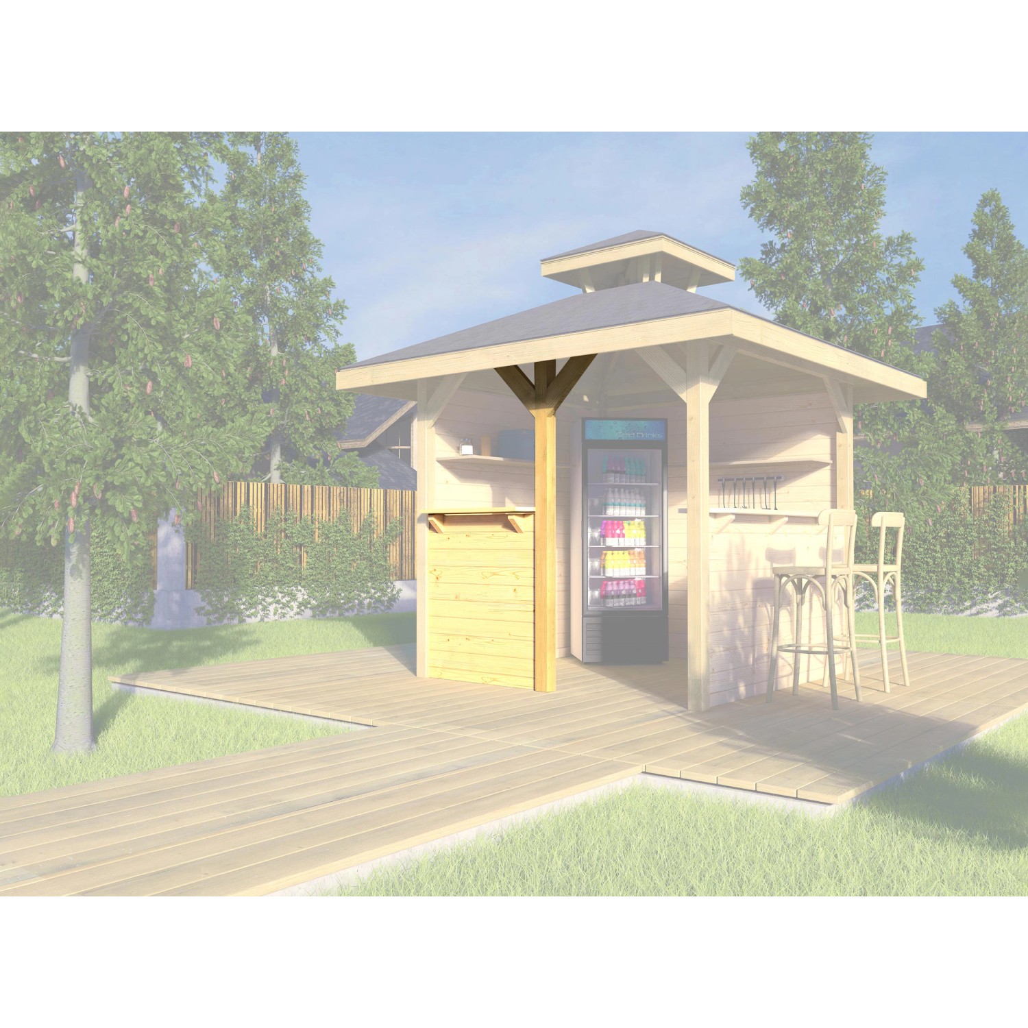 Weka Malá stěna s odkládacím pultem (barem) pro altány 651 vel. 1