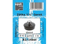 Dřezová zátka průměr 43 mm pryž s půlkroužkem 6/4