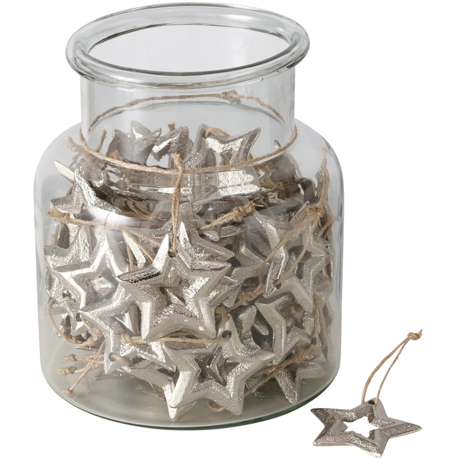 Boltze Závěsná dekorace Sasil, stříbrná, 5 x 5 cm, 1 ks