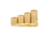 NOHEL GARDEN Adventní svíčky stupňovité rustikální metalické zlaté 4 ks