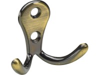 Hettich Nástěnný háček na kabáty Classic 7, zinek pomosazený, 54 x 44 x 24 mm