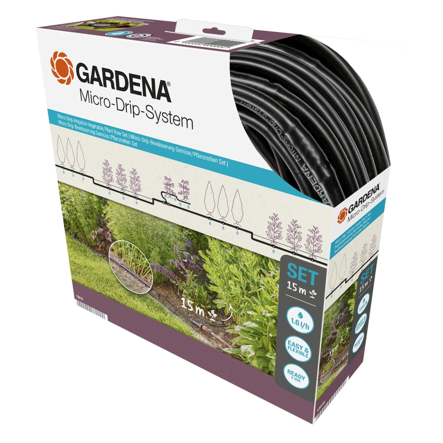 Levně GARDENA Micro-Drip Sada pro zavlažování záhonů/řádků 15 m(13010-20)