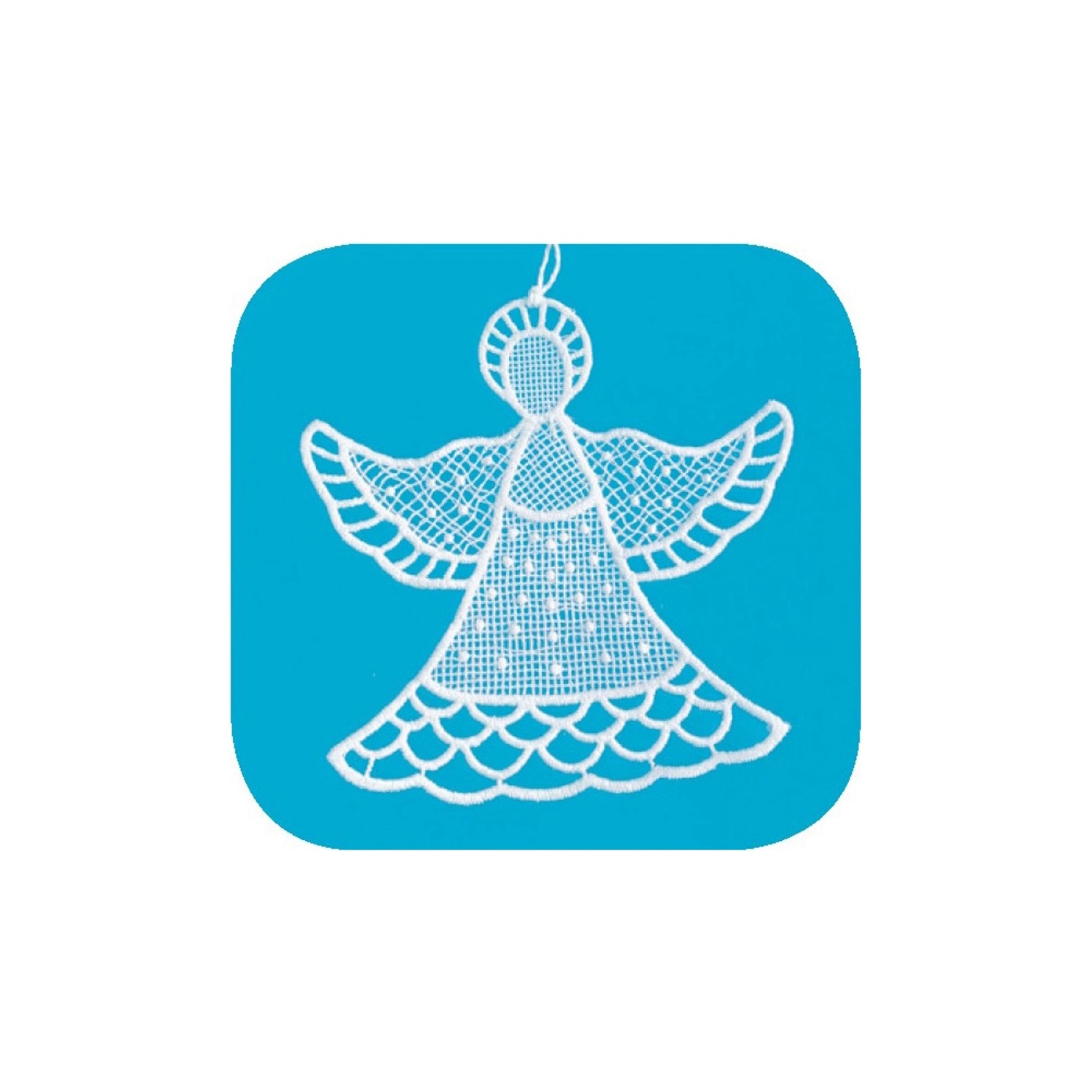 Anděl k zavěšení háčkovaný 12 cm