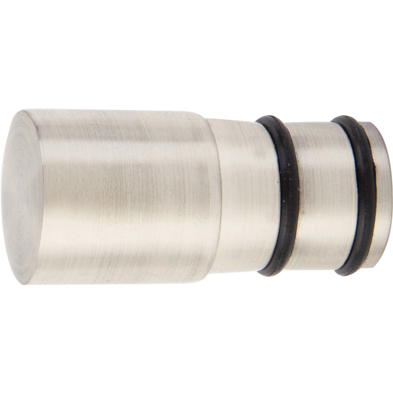 Koncovka záclonové tyče, válcovitá, nerezový vzhled, 2 ks, pr. 19 mm