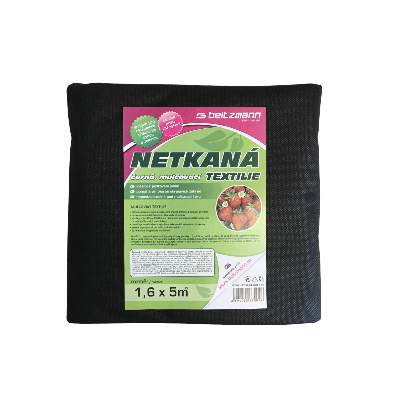 Beltzmann Netkaná mulčovací textilie černá 1,6 x 5 m