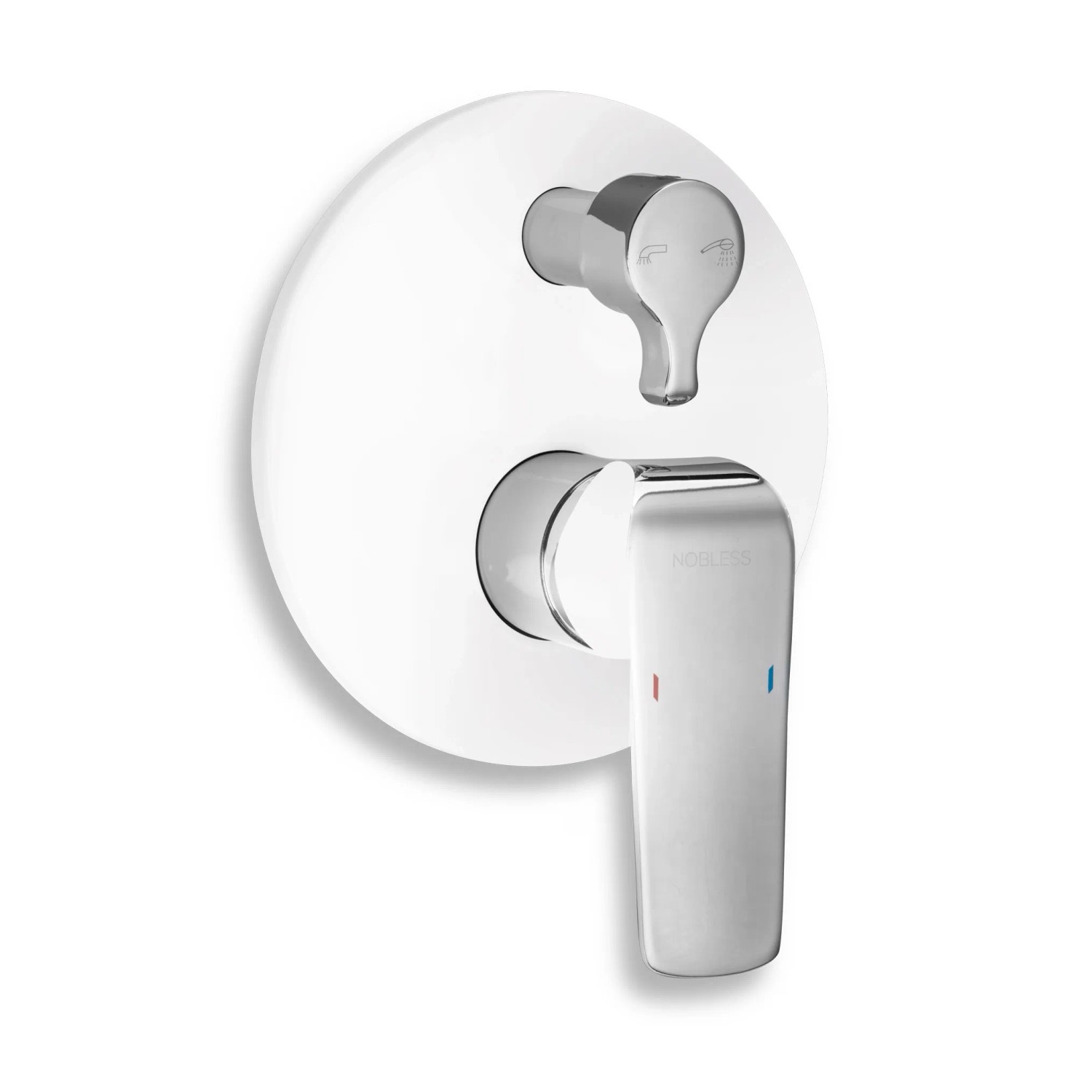 Baterie podomítková bílá/chrom s přepínačem