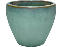 Květináč glazovaný terakota, modrý, pr. 18 x 18 cm